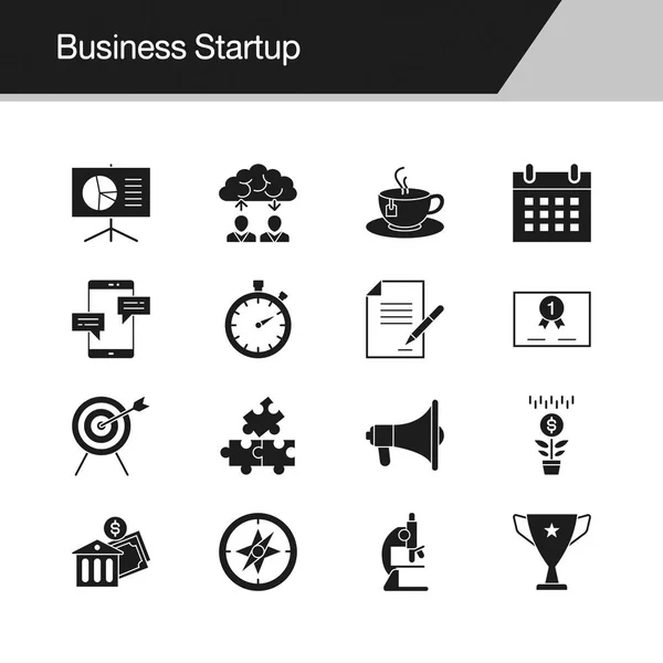 Business Startup Icons Design Presentation Graphic Design Mobile Application Web — Stock Vector