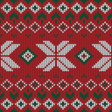 Noel örme desen. Kış geometrik seamless modeli. Kazak, eşarp, yorgan ya da giysi doku için tasarım. Vektör çizim.