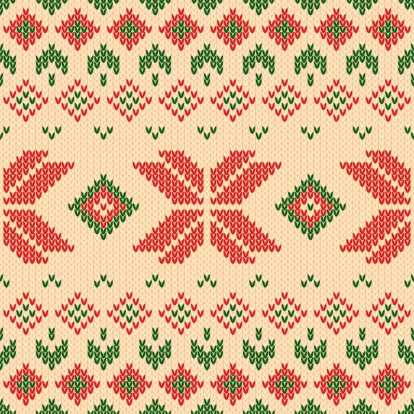 Kerst Gebreide Patroon Winter Geometrische Naadloze Patroon Ontwerp Voor Trui — Stockvector