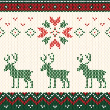 Noel örme desen. Kış geometrik seamless modeli. Kazak, eşarp, yorgan ya da giysi doku için tasarım. Vektör çizim.