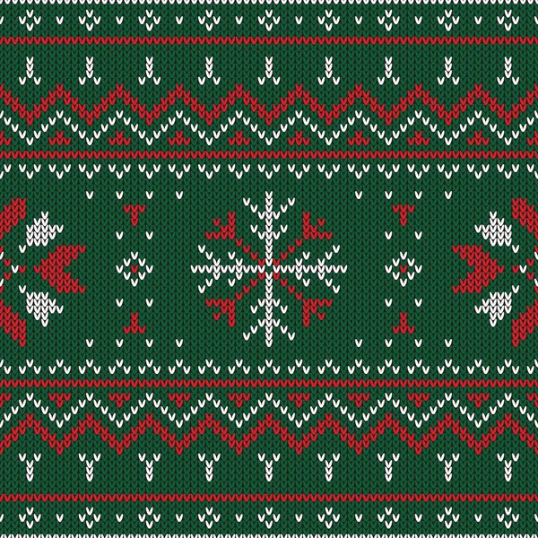 Weihnachten Strickmuster Winter Geometrisches Nahtloses Muster Design Für Pullover Schal — Stockvektor