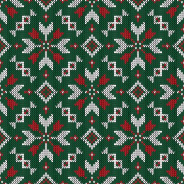 Noel örme desen. Kış geometrik seamless modeli. Kazak, eşarp, yorgan ya da giysi doku için tasarım. Vektör çizim.