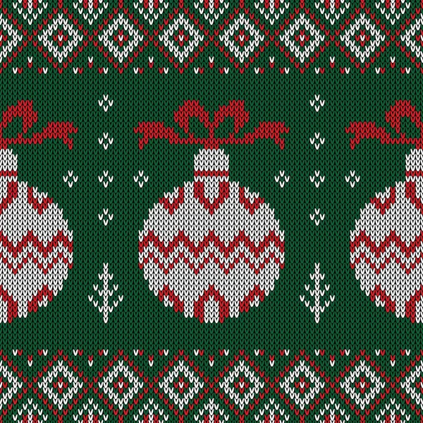 Modèle Tricoté Noël Modèle Sans Couture Géométrique Hiver Conception Pour — Image vectorielle