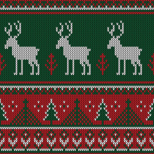 Weihnachten Strickmuster Winter Geometrisches Nahtloses Muster Design Für Pullover Schal — Stockvektor