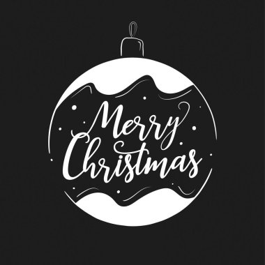 Tasarım ve dekorasyon yazı mutlu Noeller. Sezon tebrik veya davetiye kartı. Vektör çizim.