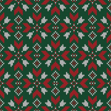 Noel örme desen. Kış geometrik seamless modeli. Kazak, eşarp, yorgan ya da giysi doku için tasarım. Vektör çizim.