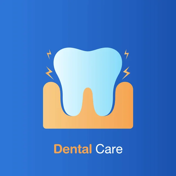 Concepto de cuidado dental. Dientes de mala higiene, prevención, control y tratamiento dental . — Archivo Imágenes Vectoriales