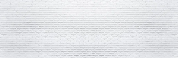Абстрактный белый фактурный фон стены брик. Горизонтальный панорамный вид на кирпичную стену . — стоковое фото