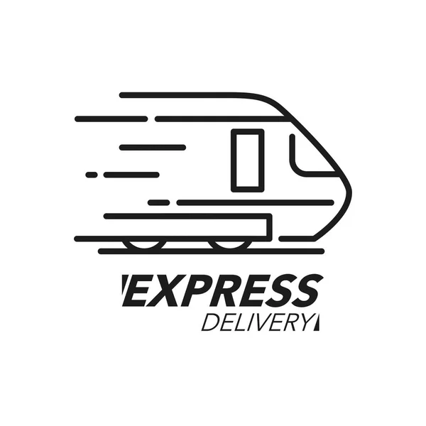 Concepto de icono de entrega urgente. Icono de velocidad del tren para servicio, pedido, envío rápido y mundial . — Vector de stock