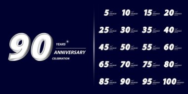 Set of anniversary logotype. Premium anniversary celebration icons design. clipart