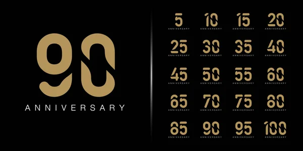 Set di logotipi di anniversario premium. Celebrazione dell'anniversario d'oro emblema design . — Vettoriale Stock