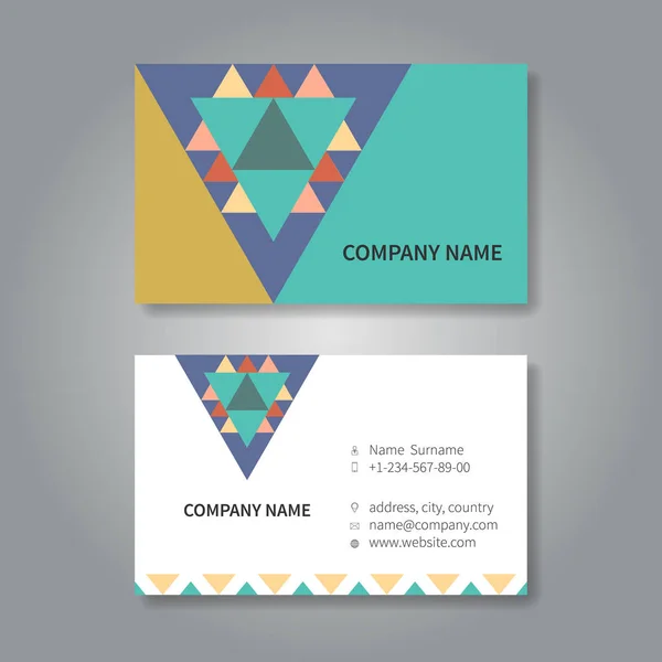 Modern geometric business card design template. — Stock Vector