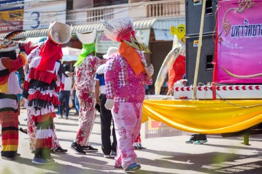 Tayland Haziran 16: Phitakhon festival Phitakhon maskeleri ve dans festivali ve uluslararası maskesi: loei Tayland il 16 Haziran 2018 üzerinde göstermek için