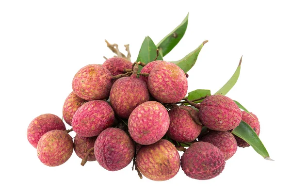 Verse Lychees Geïsoleerd Witte Achtergrond — Stockfoto