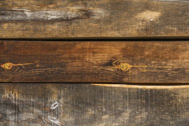 Doğal ahşap yüzey, doku. Rustik ahşap yatay ahşap plakalar çatlaklar, modern grunge tasarım, desen, arka plan, çizikler ile alanı Kopyala