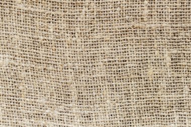 Çuval bezi, çul arka plan ile görünür doku kopya alanı için metin ve diğer web tasarım öğeleri yazdırın. Doğal ışık tutuyordu, tuval, kumaş, jüt, closeup desen için zemin