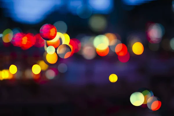 Night colorful bokeh, defocused city light, abstract blurred defocused background, dark backdrop — Φωτογραφία Αρχείου