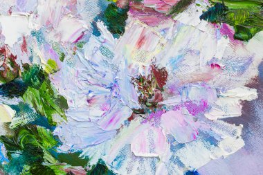 Çiçek el tuval üzerine yağlıboya portre. Sanat Tasarım, afiş