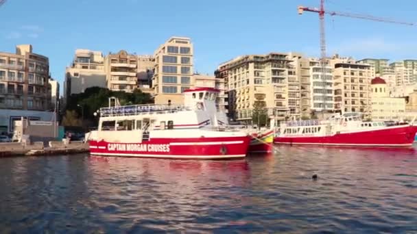 Sliema Malta Adası Ekim 2018 Valletta Sliema Feribot Terminali — Stok video