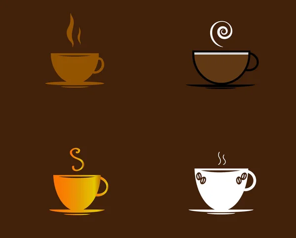 Logotipos de café e chá — Vetor de Stock