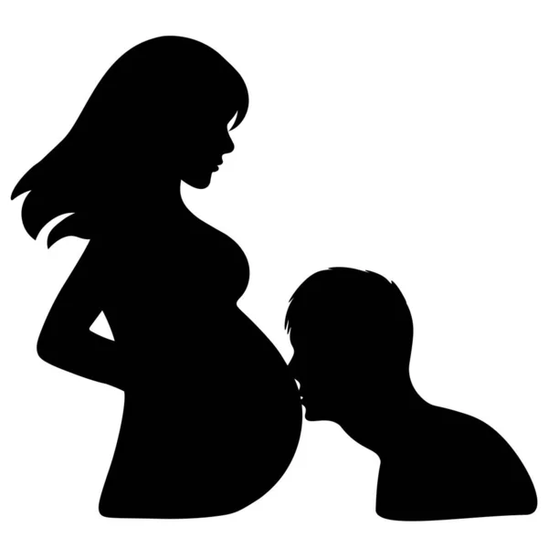 Pregnant girl with a man — Stock Vector