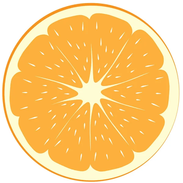 Half slice of juicy orange — Stock Vector