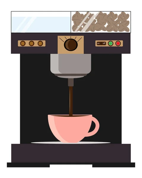Máquina de café com uma xícara — Vetor de Stock