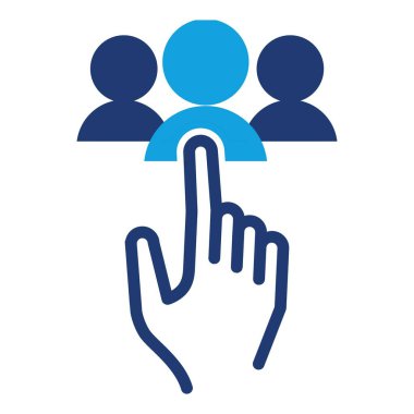 Web veya mobil uygulama için işveren renkli ikon vektör tasarımı seçiliyor