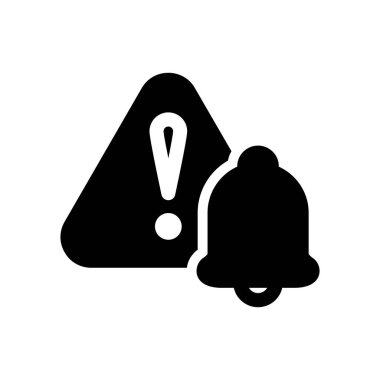 uyarı çanı uyarı katı simge vektör tasarımı web veya mobil uygulama için uygundur