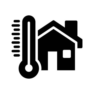 ev sıcaklığı katı simge vektör tasarımı web veya mobil uygulama için iyi