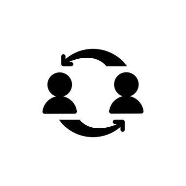 İşbirliği somut simge vektör tasarımı web veya mobil uygulama için iyi