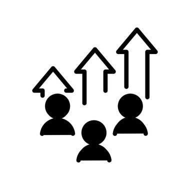 Takım geliştirme Katı simge vektör tasarımı Web veya mobil uygulama için iyi