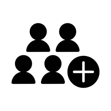 Web veya mobil uygulama için üye katı ikon vektör tasarımı ekle