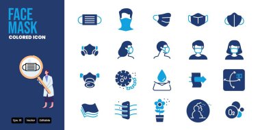 yüz maskesi renkli simge ağ ve mobil uygulama için iyi bir vektör dizaynı