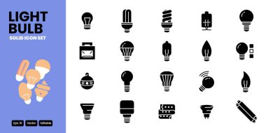 Ampul katı simgesi ağ ve mobil uygulama için iyi bir vektör dizaynı