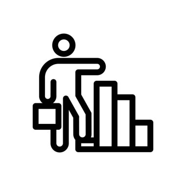 iş adamı ve grafik ana hatları ikon vektör tasarımı web veya mobil uygulama için uygundur