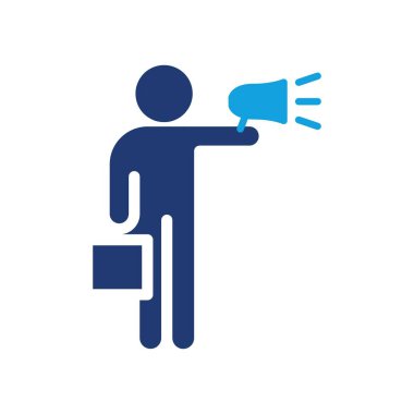 Megafon renkli ikon vektör tasarımına sahip iş adamı web ya da mobil uygulama için uygun