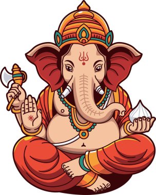 Lord Ganpati veya Ganesh Chaturthi vektör illüstrasyon tasarımı