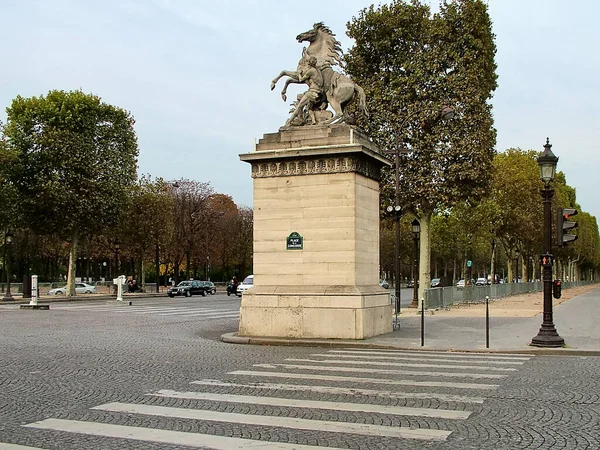 Place Concorde Paris Aqui Começa Área Parque Famosos Champs Elysees — Fotografia de Stock