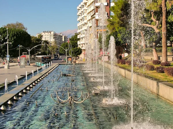 Antalya Turkiet Oktober 2017 Sång Och Dans Fontäner Republic Square — Stockfoto