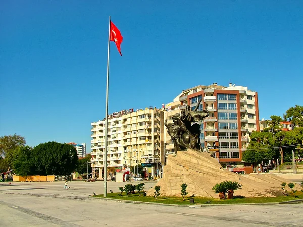Antalya Turquia Outubro 2017 Praça República Principal Praça Cidade Com — Fotografia de Stock