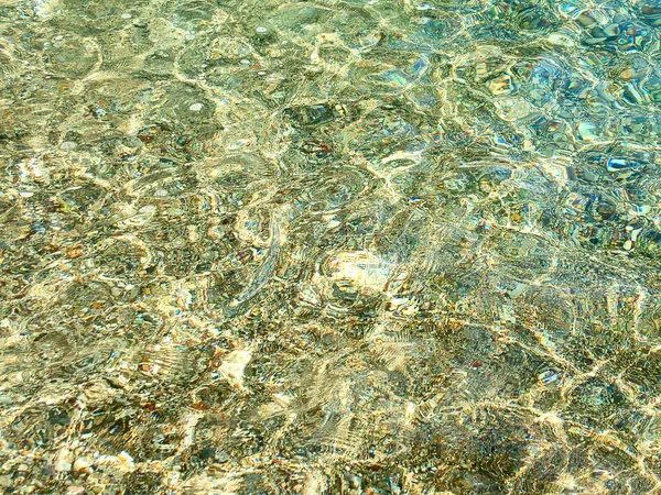 Vue Sur Les Eaux Peu Profondes Mer Méditerranée Près Village — Photo