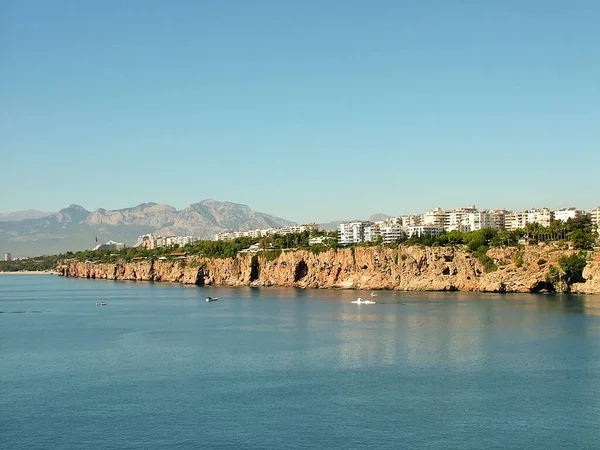 Blick Auf Den Bezirk Konyaalti Antalya Vom Alten Hafen Von — Stockfoto