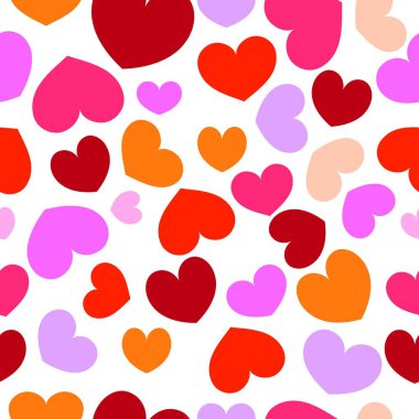 çok renkli kesintisiz kalpler, kırmızı tonları