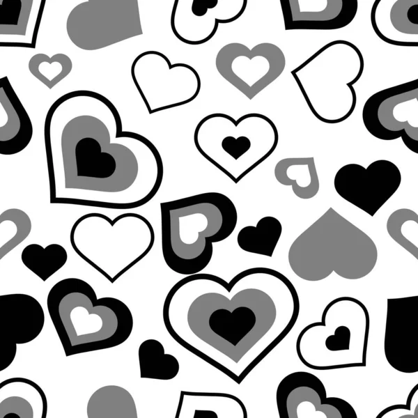 Corazón Gris Blanco Negro — Vector de stock