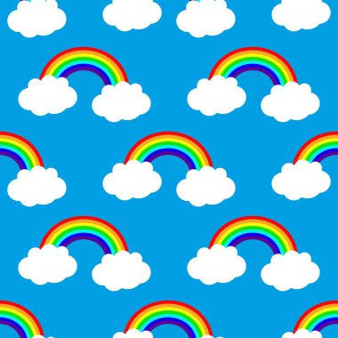 gökkuşağı ve bulutlar pürüzsüz desen