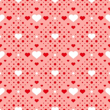 Nokta ve kalpleri desen