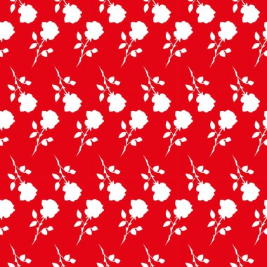 seamless pattern of white roses 
