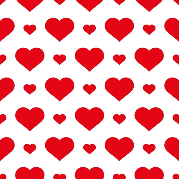 Corazones Rojos Patrón Sin Costuras — Vector de stock