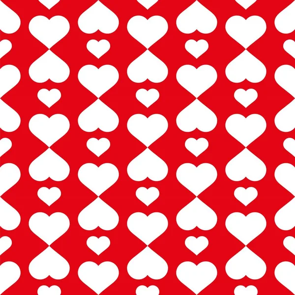 Corazones Blancos Sin Costuras Rojo — Archivo Imágenes Vectoriales